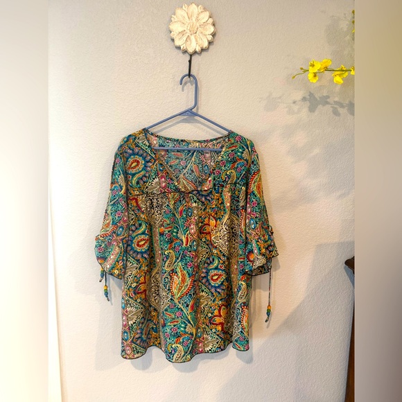 Colorful Paisley Women's Top - Picture 2 of 4
